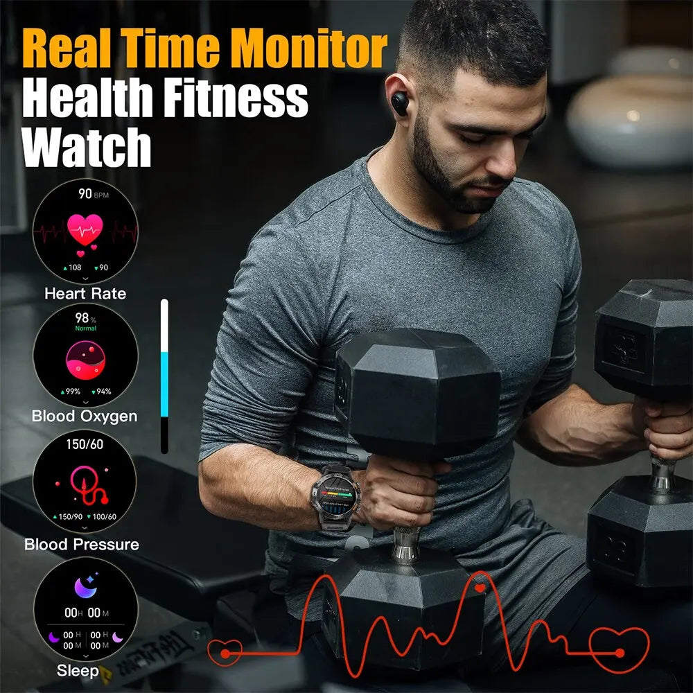 1.39 Inch Bluetooth Call Smart Watch Men Sports Fitness Tracker Watches IP67 Waterproof Smartwatch for Android IOS MD52