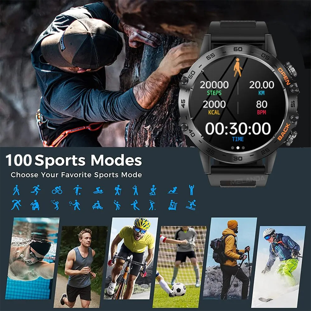 1.39 Inch Bluetooth Call Smart Watch Men Sports Fitness Tracker Watches IP67 Waterproof Smartwatch for Android IOS MD52